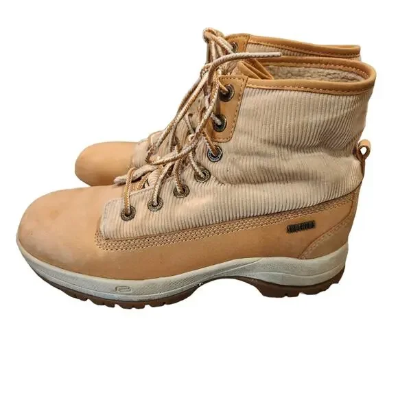 Skechers Y2K Boots Womens Sz 8 Wheat Tan Tough Roll Ankle Boot Lined - Picture 11 of 12